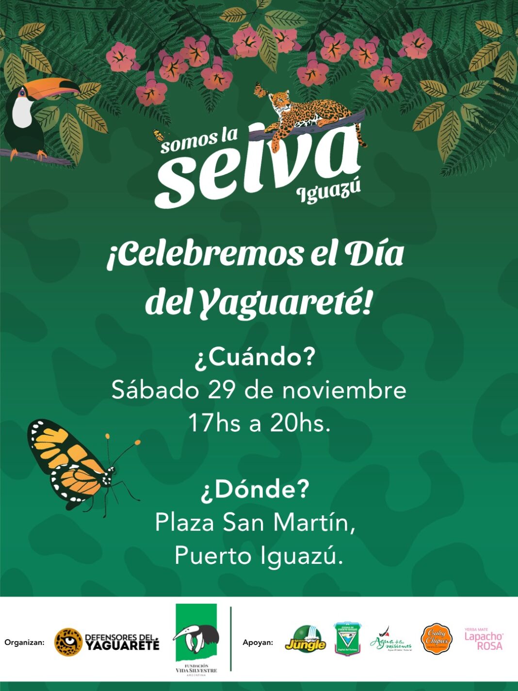 Puerto Iguazú celebra el sábado 29 de noviembre ‘Somos la Selva’, festival artístico y cultural en homenaje al yaguareté